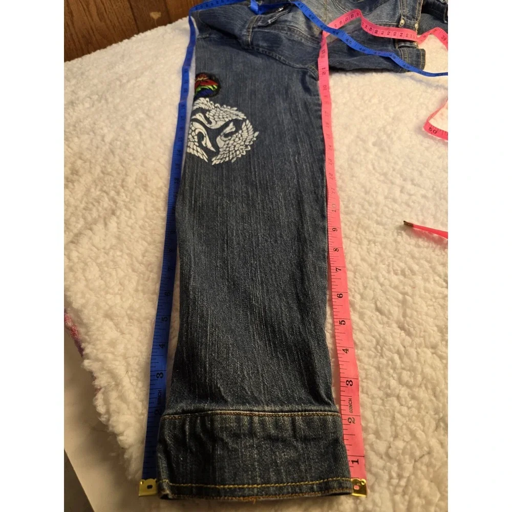 Vintage Y2K‎ Rocawear Denim Jean Jacket Patches Cropped Stretch 90s Womens 3X